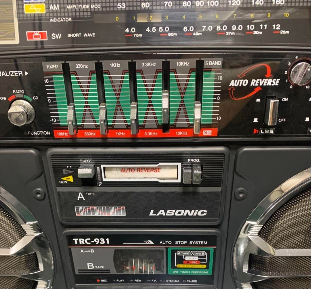 LASONIC ラジカセ trc 931 ラソニック LASONiC TRC-931 Vintage Boombox Dual Cassette AM FM Radio