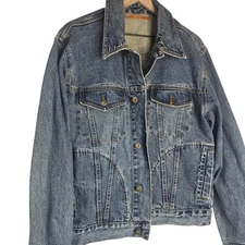 Vintage Timberland Weathergear Denim Trucker Jacket Western Cowboy Size L