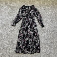 Shein Floral Maxi Dress Pleated Edges Layered Chiffon Evening Cocktail Small