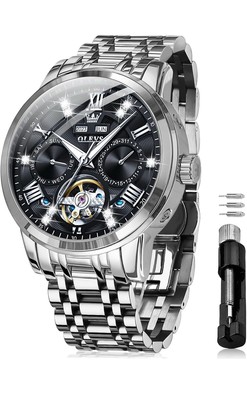 OLEVS Watches Men Automatic, Self Winding Skeleton Watches for Men 