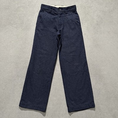Vintage Gap Kids Pants Boys 10 Slim Navy Blue Pin Striped Straight Trousers Wool