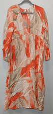 Womens medium maxi viscose silk long dress beach boho orange resort travel
