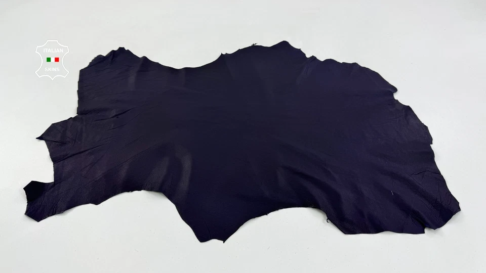 DARK INDIGO BLUE ANILINE Thin Soft Italian Lambskin Leather 3sqf 0.5mm #C6055 - Image 2 of 4