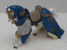 Papo Blue Knight's War Horse Figure Medieval Fantasy Toy Collectibles