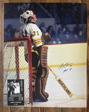 Gerry Cheevers Autographed 16x20 Photo Boston Bruins