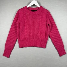 Vero Moda Sweater Womens Small Pink Ribbed Knit Casual Bright Barbie Girly Soft