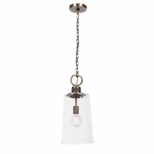 UTTERMOST 21522 ROSSTON MODERN INDUSTRIAL 1-LIGHT MINI PENDANT IN ANTIQUE BRASS - Picture 7 of 7