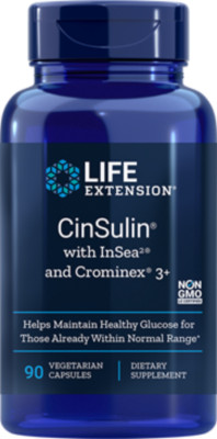 TAKE OFF $12! TWO PACK SALE Life Extension CinSulin InSea2 Crominex 3 90 veg cap