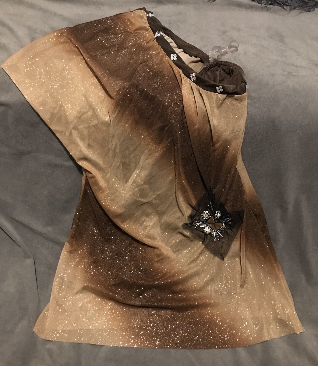 Reverence Brown Asymmetrical Dance Costume Lyrical Dress Medium Adult