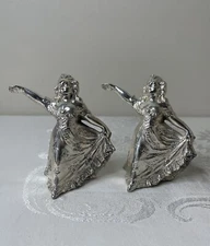 Weidlich Bros Art Nouveau Dancing Woman Salt Pepper Shakers Unique Rare Vintage