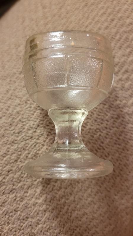 Antique Glass Eye Wash Cup, 8 Paneled Pebble Glas M in Diamond John M. Maris Co.