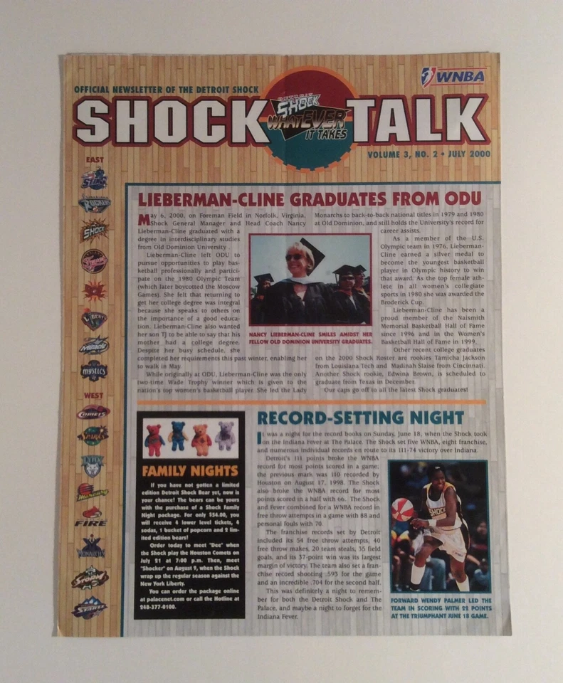 Lote de boletines informativos de baloncesto efímeros de colección de la WNBA Detroit Shock 2000 y 2006 Foto 2 de 4