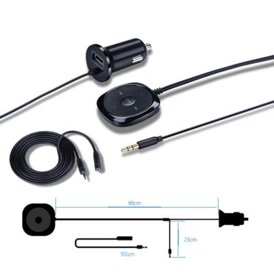 Universal Bluetooth Receiver Car Kit AUX 3.5 Output 5V/2.1A with USB Charger NEW