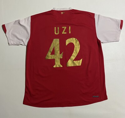 Vtg Arsenal FC Nike Sphere Dry Soccer Home Jersey 42 UZI XL 2006