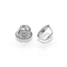 1 Pair of Replacement Screw on Screw Off Ear Nut Earring Back 14K White Gold