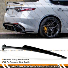 FOR 15-22 ALFA ROMEO GIULIA QUADRIFOGLIO VQ STYLE GLOSS BLACK TRUNK SPOILER WING