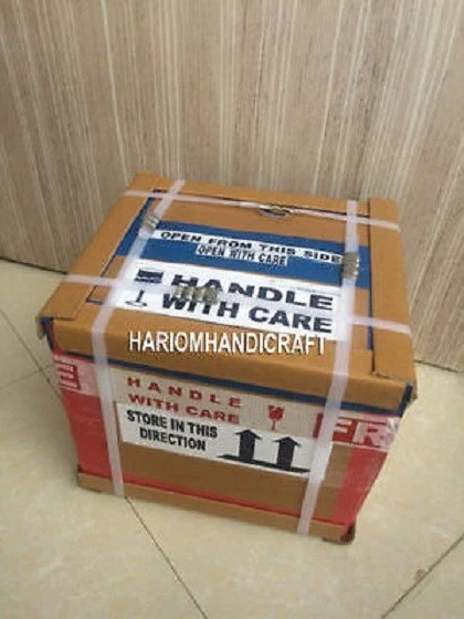 12''x6'' Marble Floor Tile Rare Lapis With Malachite Floral Inlay India Art M237 - Image 4 of 4