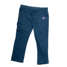 Kappa Black Jogger Sweatpants Pink Logo Size Large