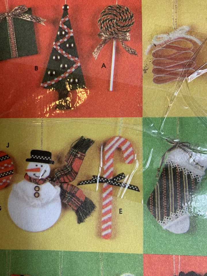 VTG Simplicity 5862 Holiday Ornament Collection- Lollipop Stocking Snowman Angel - Image 2 of 4