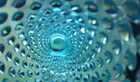 FENTON"60%SALE"1940's"BLUE"OPALESCENTGLASS"GIANT HOBNAIL"12"TALL"BASKET~MINT — photo 7