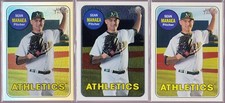 Sean Manaea A's 2018 Topps Heritage Chrome Refractor /569 White /999 & Base #23