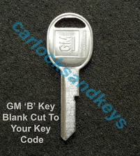 1975, 1979, 1983-1986 Buick Century OEM GM 'B' Key Blank Cut To Your Key Code