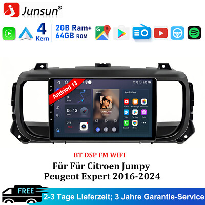 DAB+ 64GB Android 15 Carplay Autoradio SWC Für Citroen Jumpy Peugeot Expert Navi