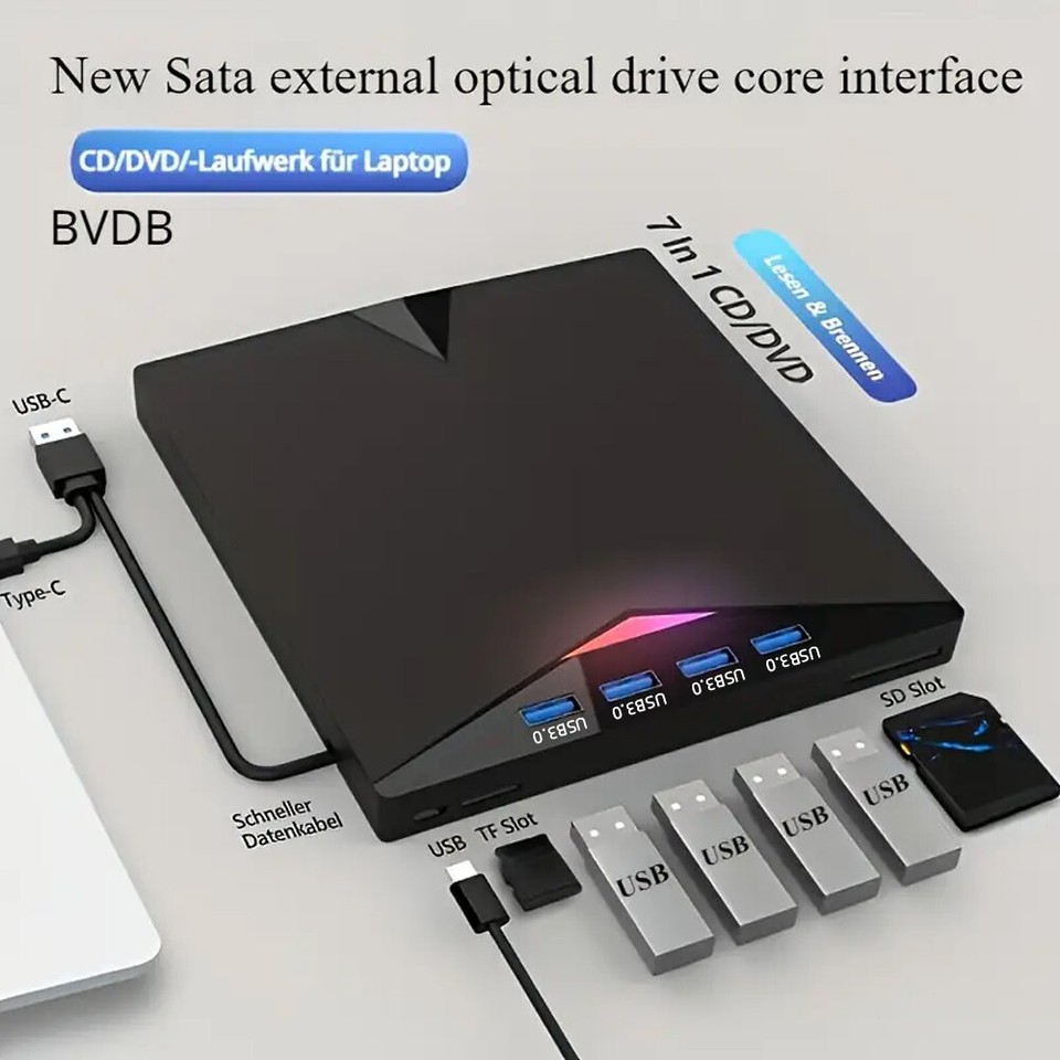 Multi-Function Optical Drive - Reads/Writes CDs/DVDs, For Laptops ...