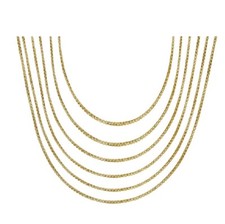 18K Gold Filled Tarnish-Resist Italian Box Chain Necklace 16"-32 inch 1.2mm/2mm