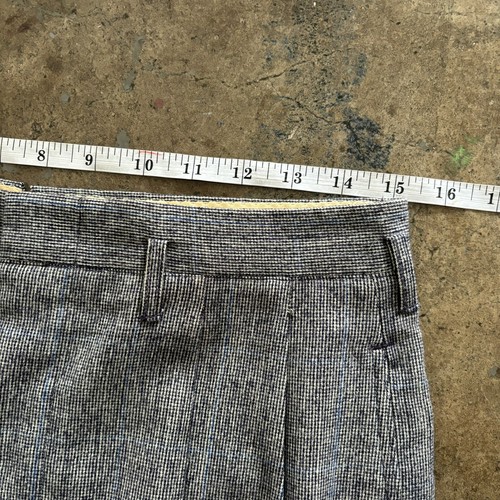 1940s Vintage Gray Wool High Waisted Wide Leg Pleated Trousers 30x32 - Picture 5 of 8