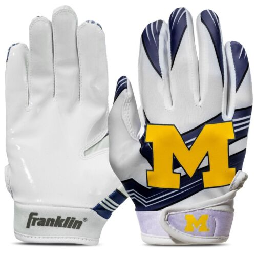 Michigan Wolverines NCAA Football Receiver Gloves, Youth M/L, Franklin - Picture 1 of 5