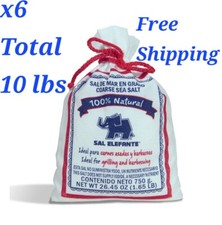 6 PACK Delicious Elefante Coarse Sea Salt  10 lbs