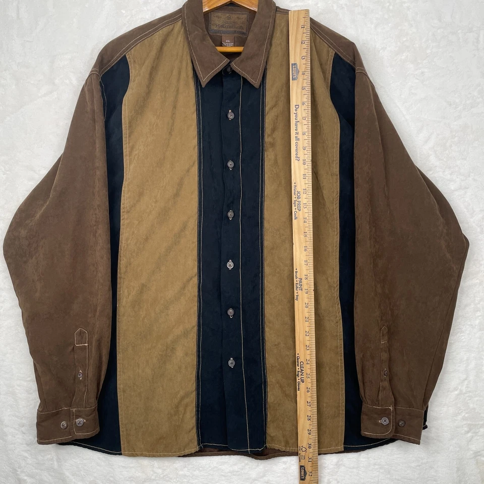 Legendary WhiteTails Shirt Mens XXL  Brown Black Faux Suede Hunting Outdoors - Image 4 of 4