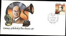 T3376 Australia 1982 Birth Centenary Peter Dawson 24c PSE FDI Adelaide cover