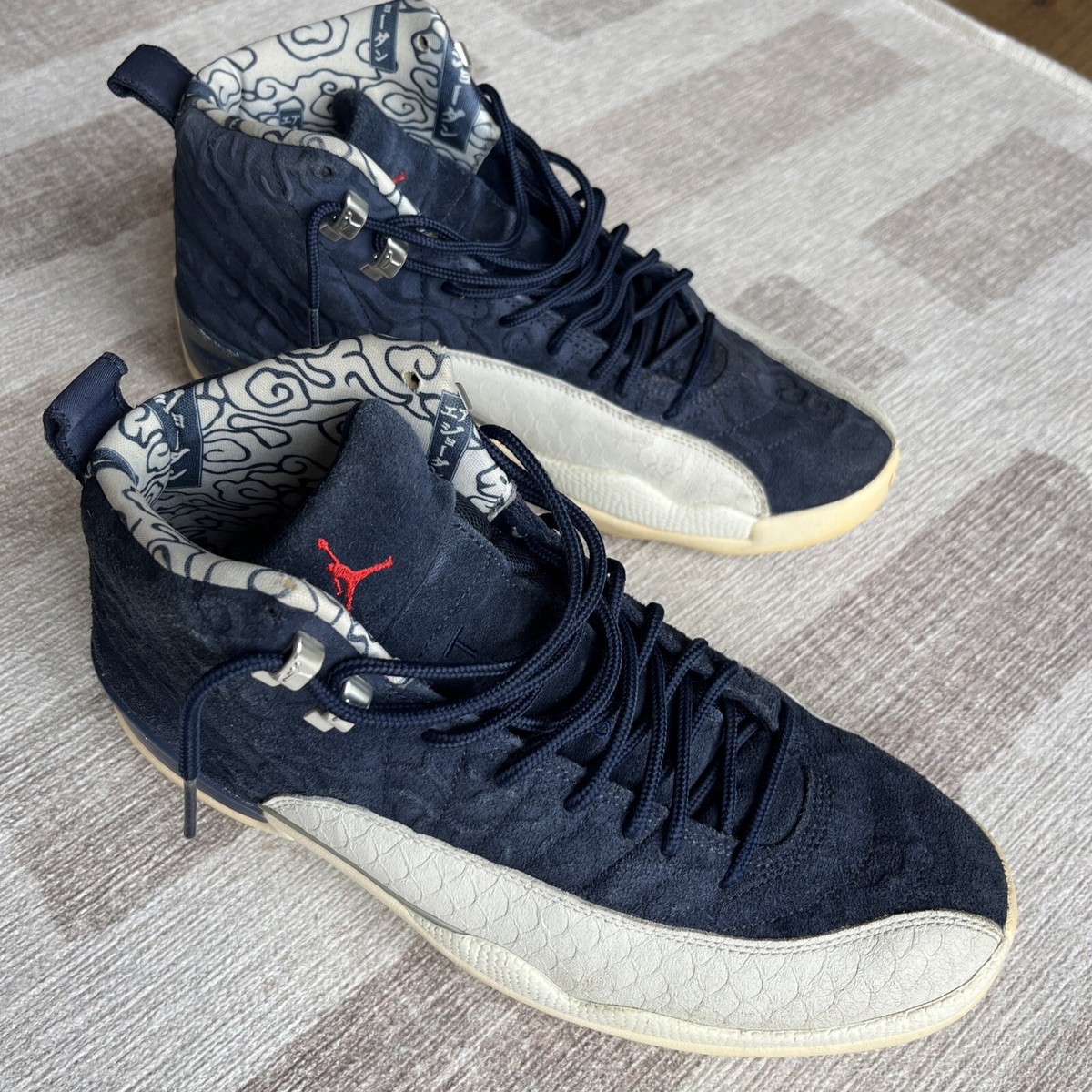 NIKE AIR JORDAN 12 RETRO INTERNATIONAL FLIGHT WHITE NAVY BLUE Size