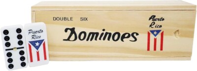 Dominoes Double 6 Tiles in Wooden Box Puerto Rico Double 6 Domino