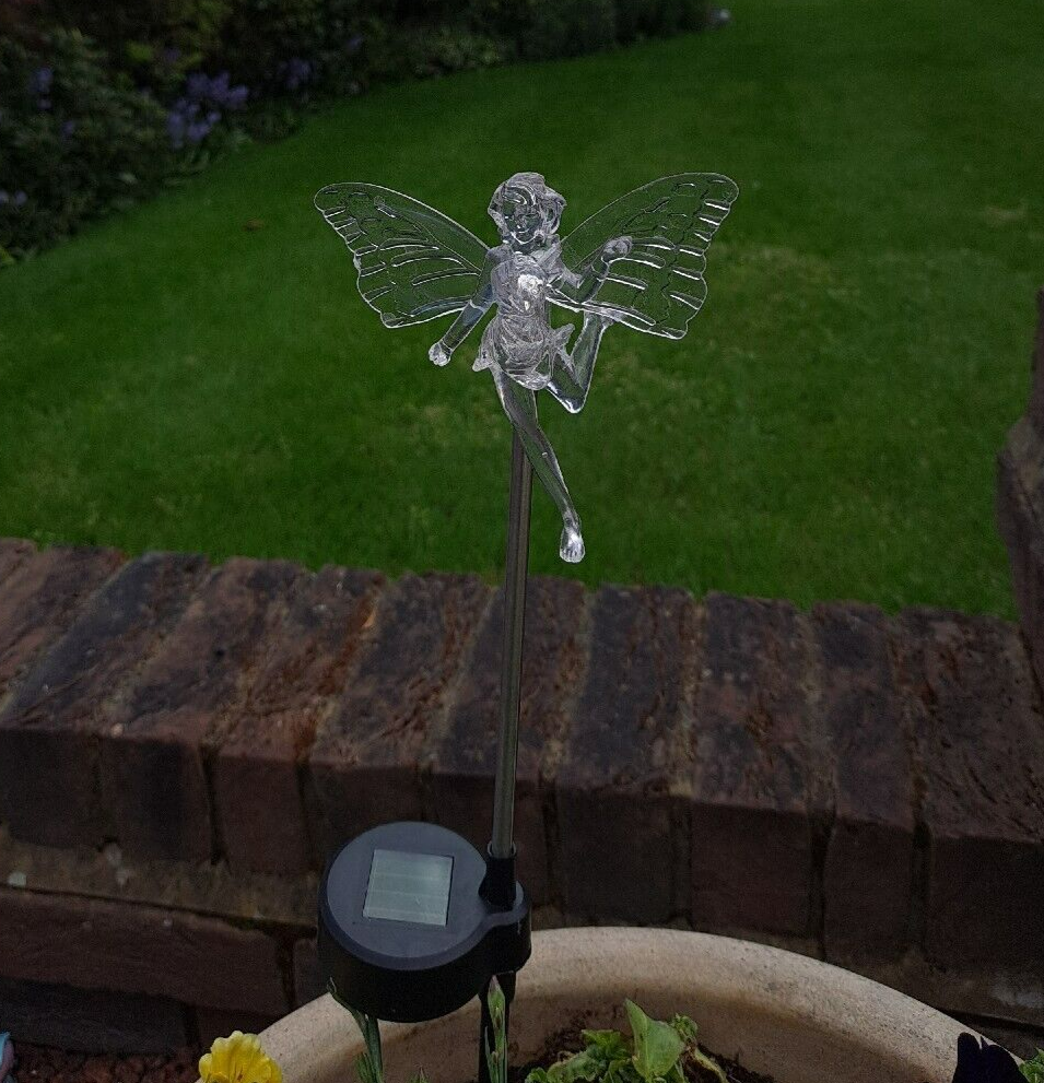 Colour Changing Solar Fairy Light On Stake Garden pots Outdoor Decor eBay
