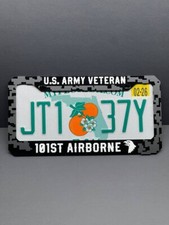 Veteran U.s. Army Custom Black License Plate Frame Cover Frame Car Frame