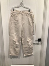 NWT Universal Thread women 14 ivory jeans high rise zipper beltloops