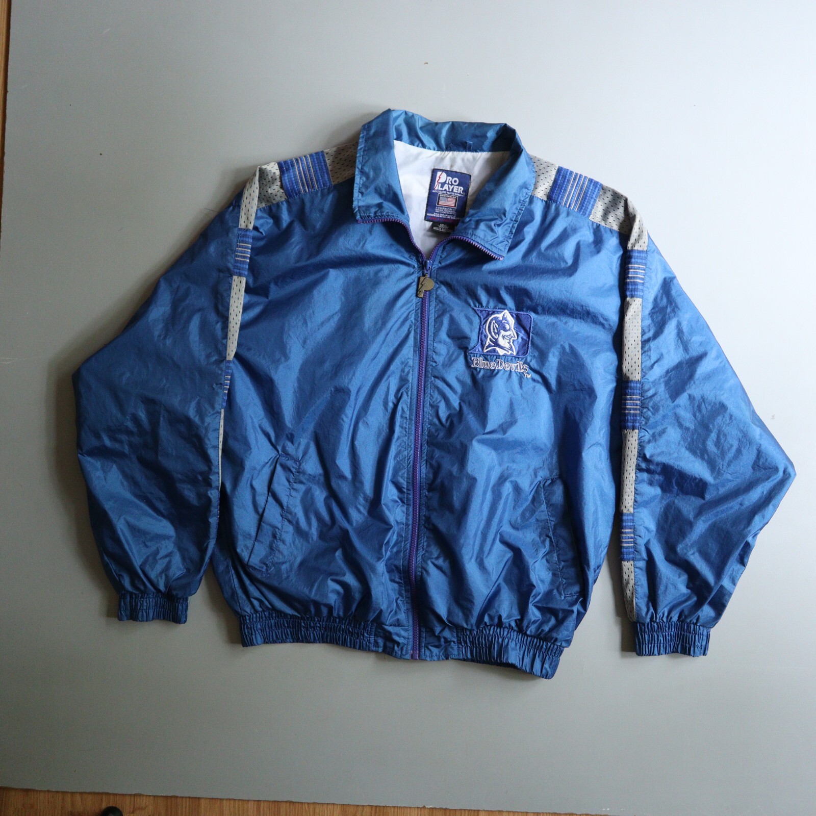 Vintage 90s Duke Blue Devils Windbreaker Jacket Adult Mens Large L Pro Player