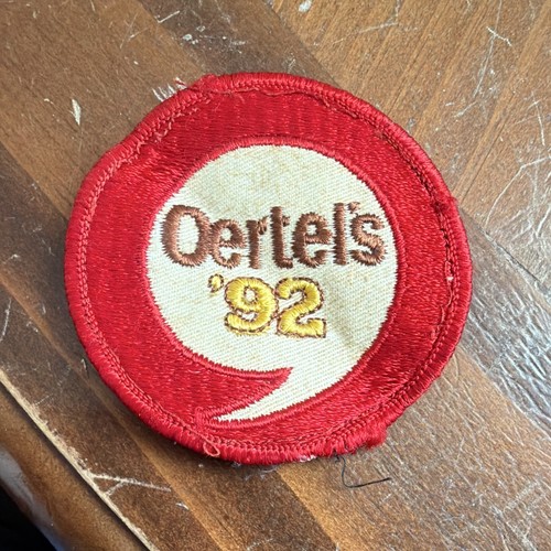 Oertels 92 Breweriana Embroidered Patch Red & White Collectible Beer Patch