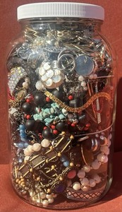 Mystery Jewelry Jar Over 9lbs Of Jewelry 