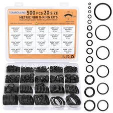 500 Pcs Nitrile Rubber Kit 20 Sizes O ring Washers Assortment Set for Car Auto