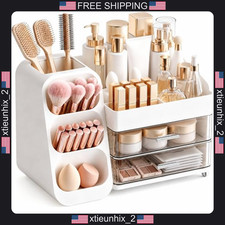 Makeup Organizer Large Countertop with 2 Drawers and Brush Holder