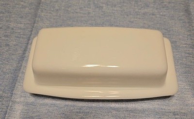 Pyrex 1980 Promotional Kraft Parkay Butter Dish Winter Frost White Opal Vintage