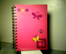 Vtg Pink Butterfly Flower Journal Mod Floral Retro NEW SEALED Spiral Hardcover