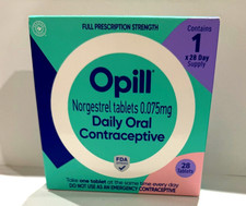 Opill Daily Oral Contraceptive, 28 Tablets for 28 Day supply, EXP :08/26