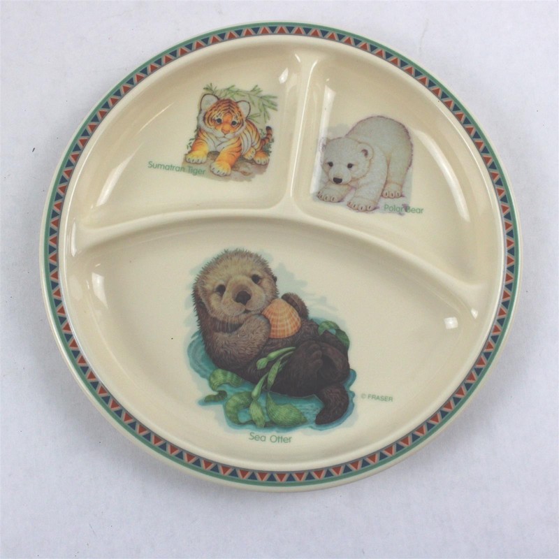 Vintage Selandia Animal-Themed Divided Kids' Plate 8"