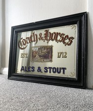 Vintage Coach and Horses Ale and Stout Advertisement Mirror Pub Bar