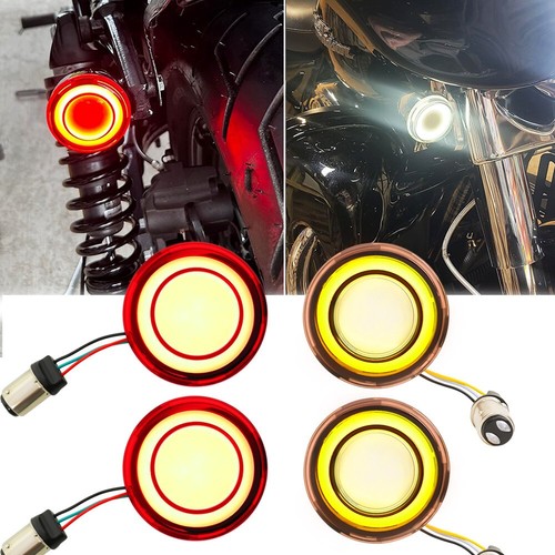 For Harley Davidson Motorcycle 4x Front Rear 2" Led Turn Signal Lights 1157 Bulb